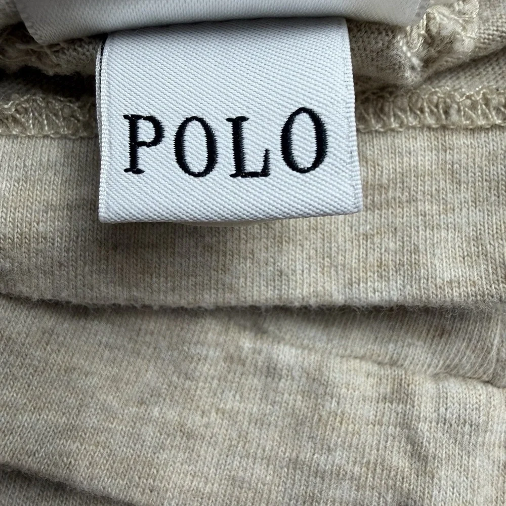 Polo Ralph Lauren Mens Long Sleeve T-Shirt‎ Oatmeal Beige Heather Cotton Pony M